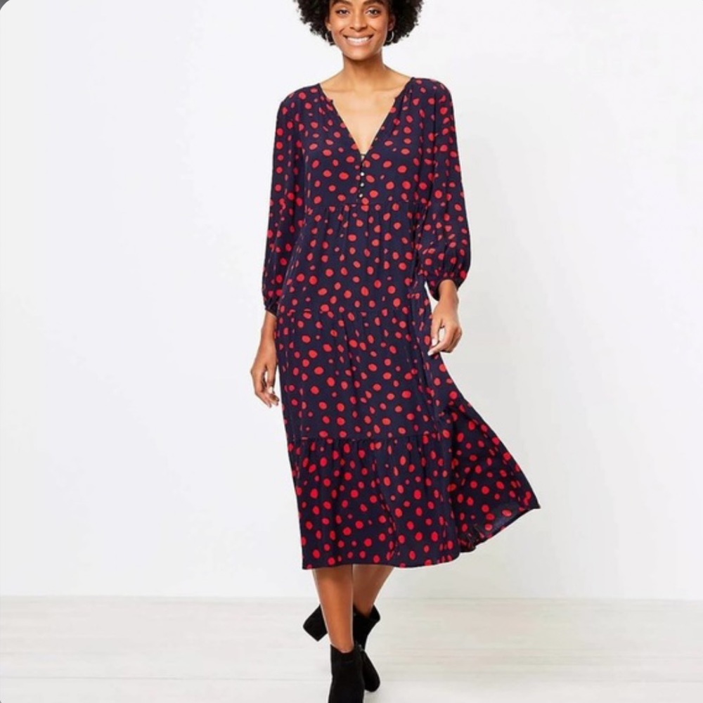 🍒LOFT- tiered midi dress🍒
